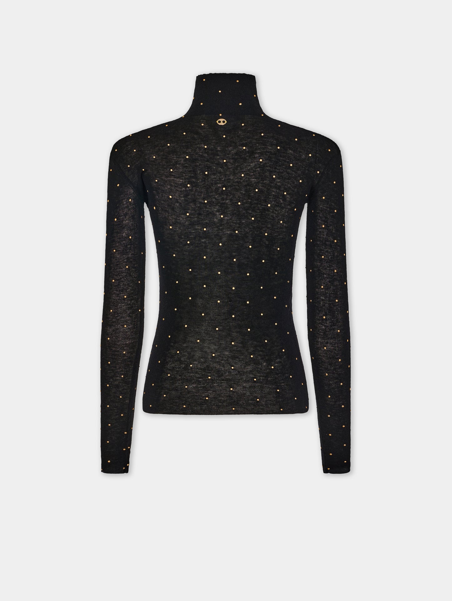 Second-skin turtleneck top in wool