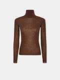 Second-skin turtleneck top in wool