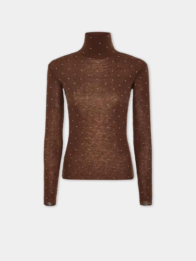 Second-skin turtleneck top in wool - Image 1