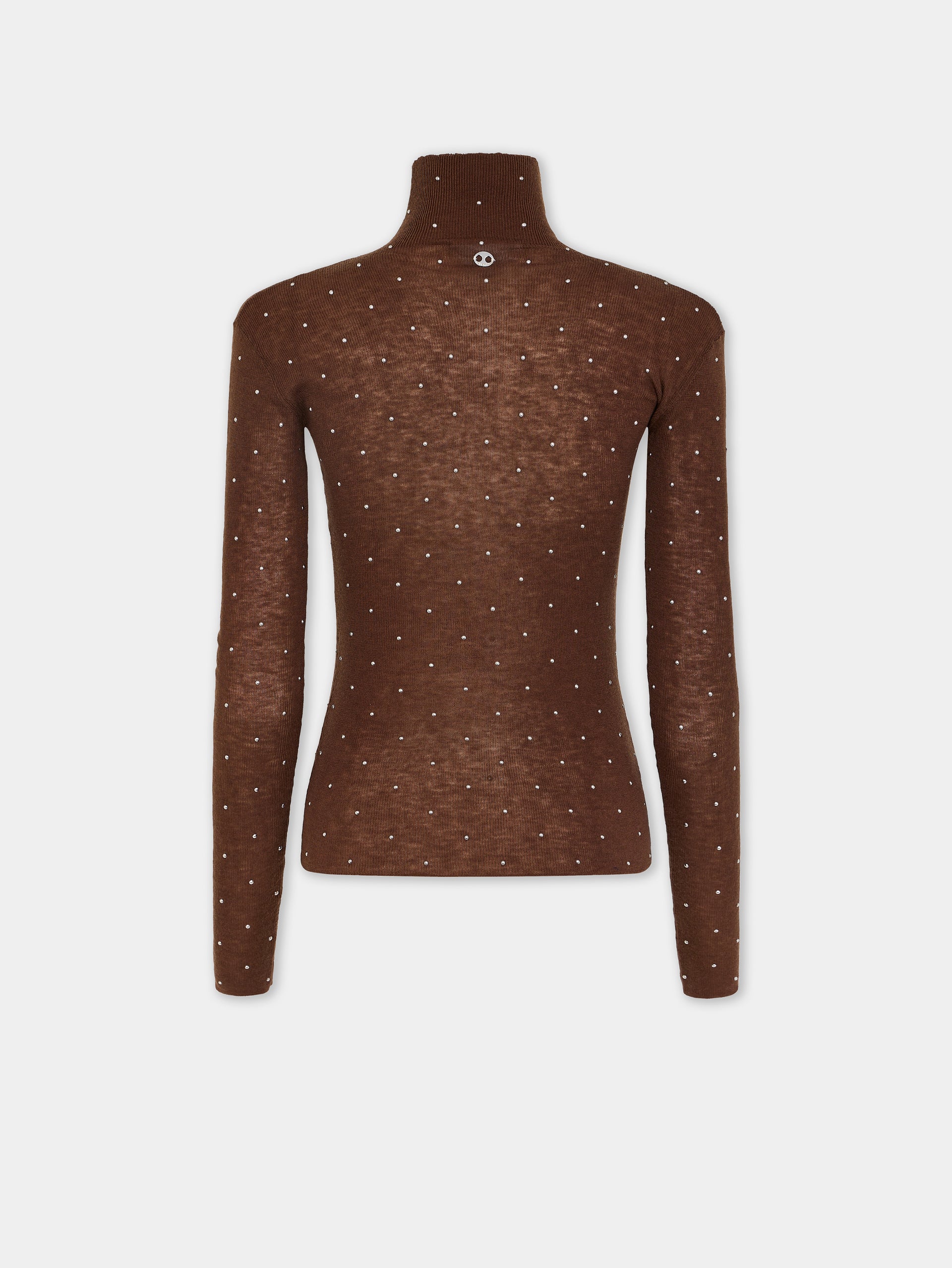 Second-skin turtleneck top in wool