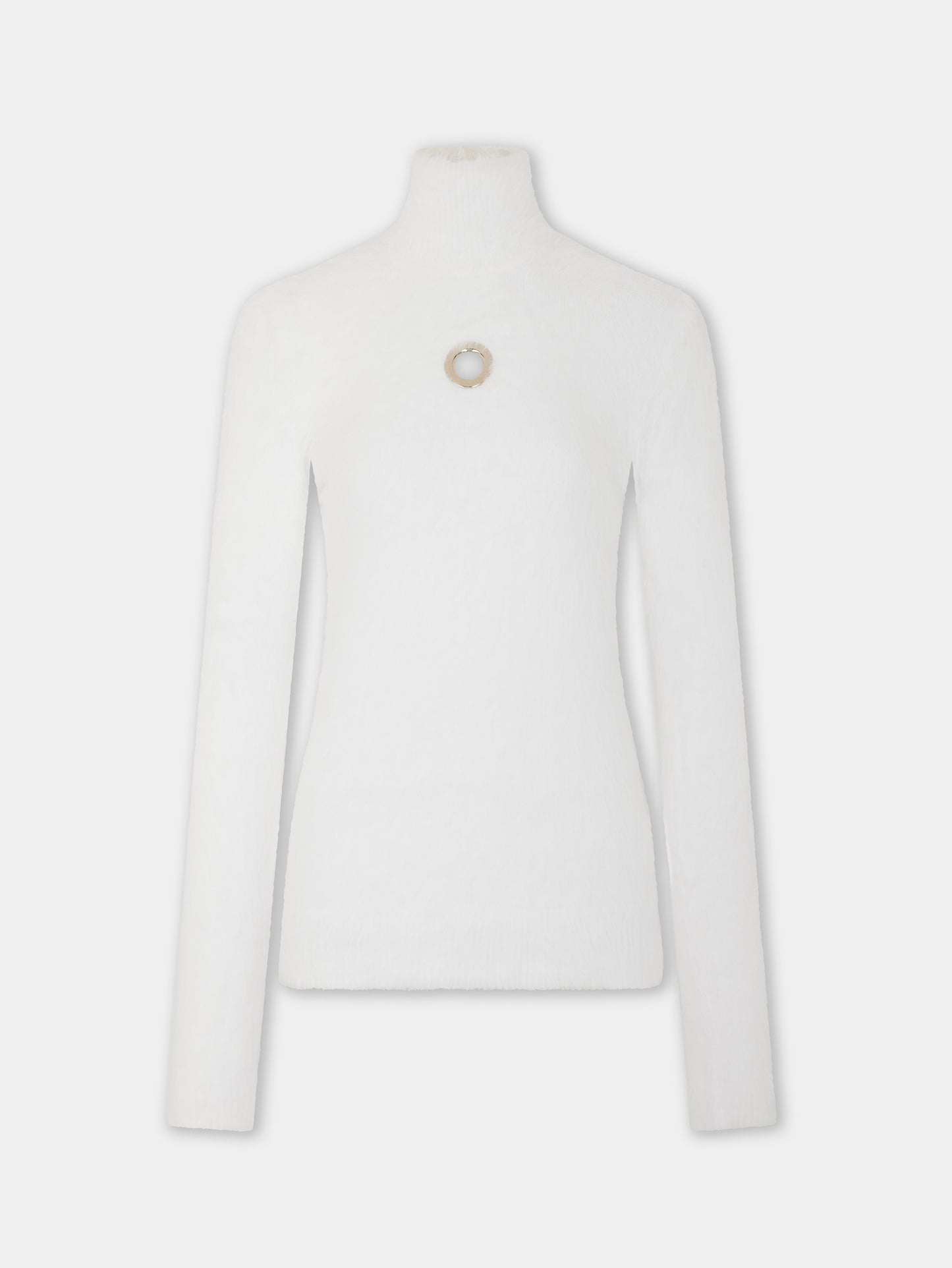 Turtleneck top in brushed knit