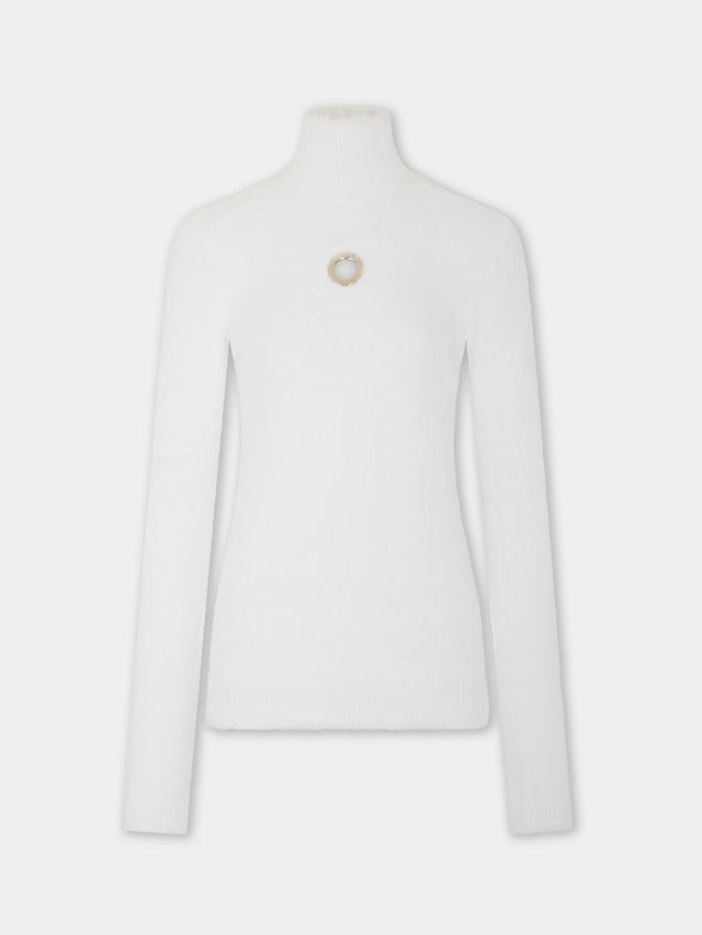 Turtleneck top in brushed knit - Image 1