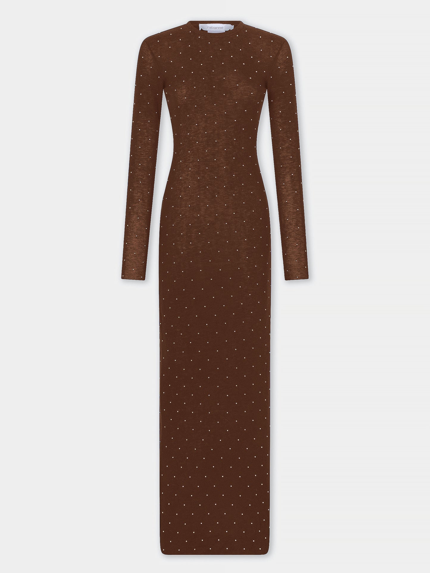 Long second-skin dress in wool