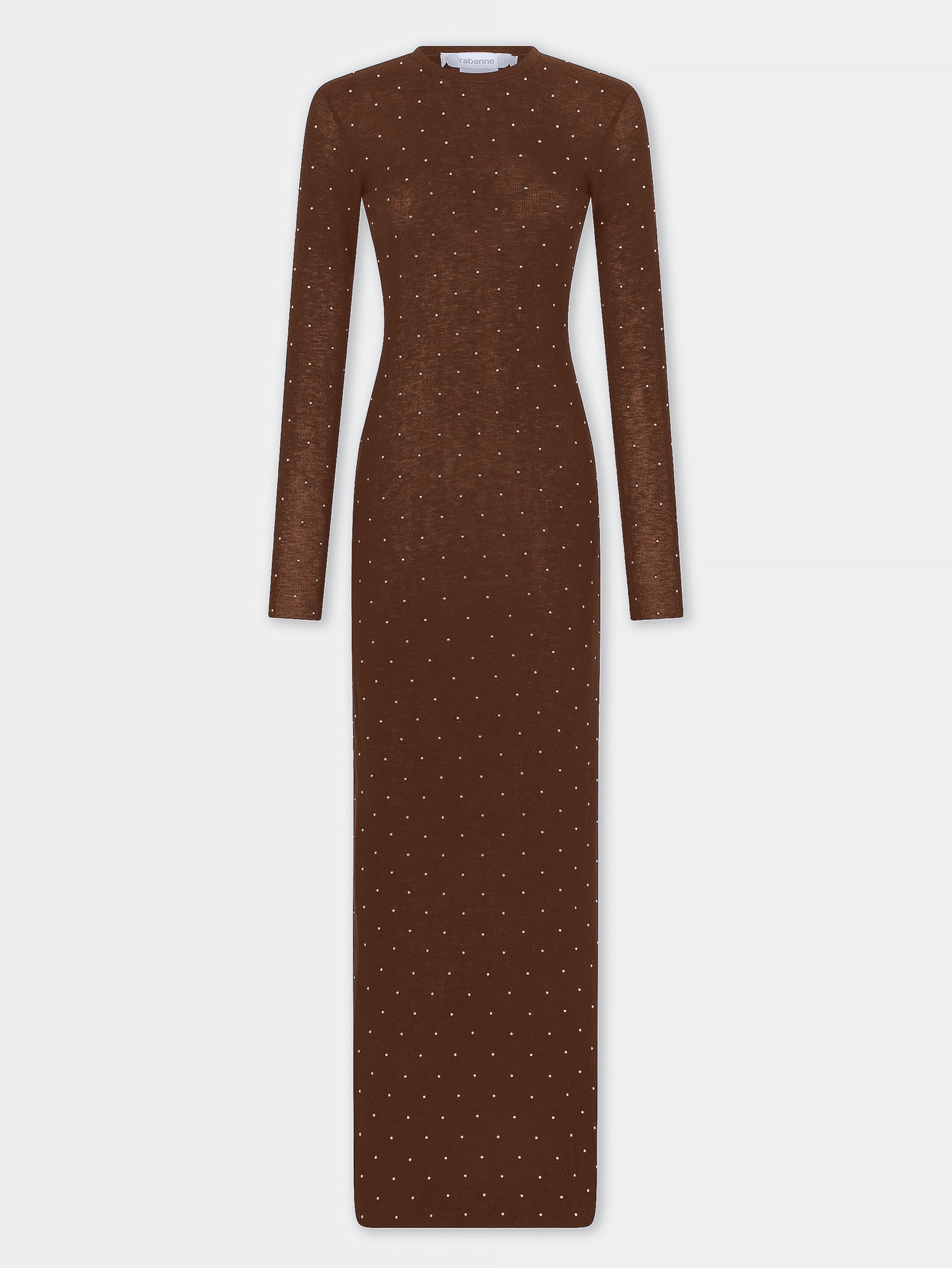 Long second-skin dress in wool