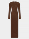 Long second-skin dress in wool