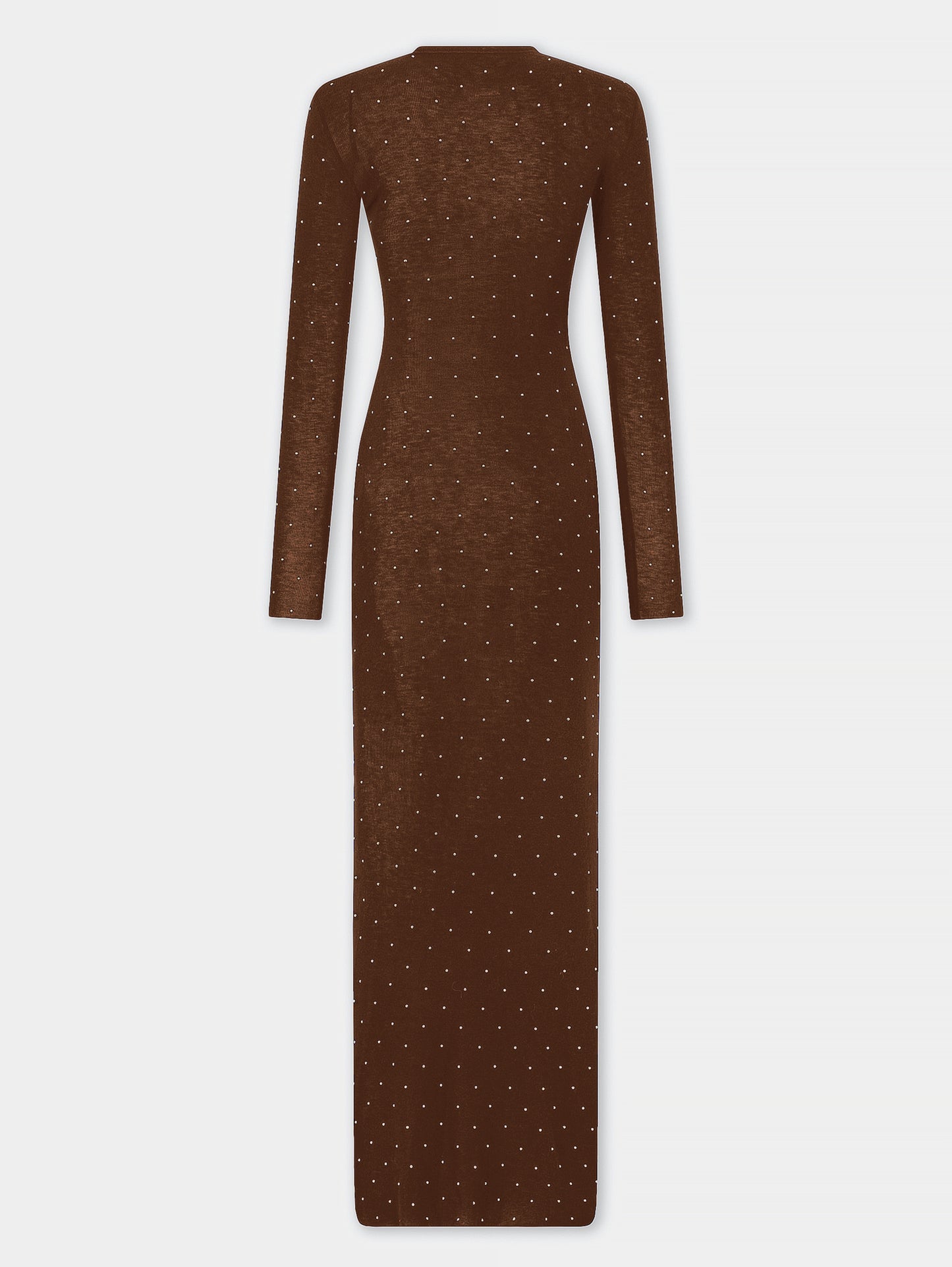 Long second-skin dress in wool