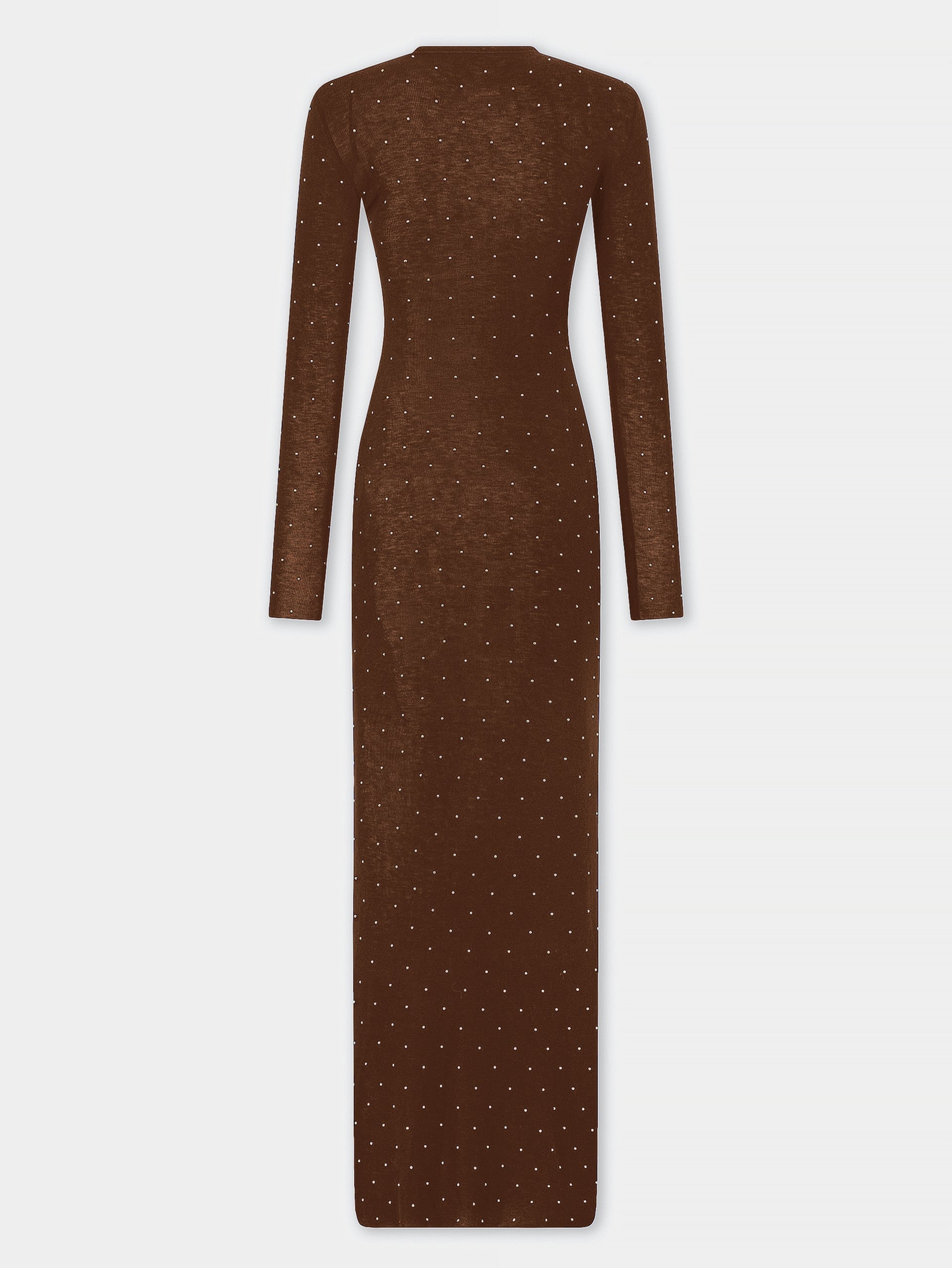 Long second-skin dress in wool