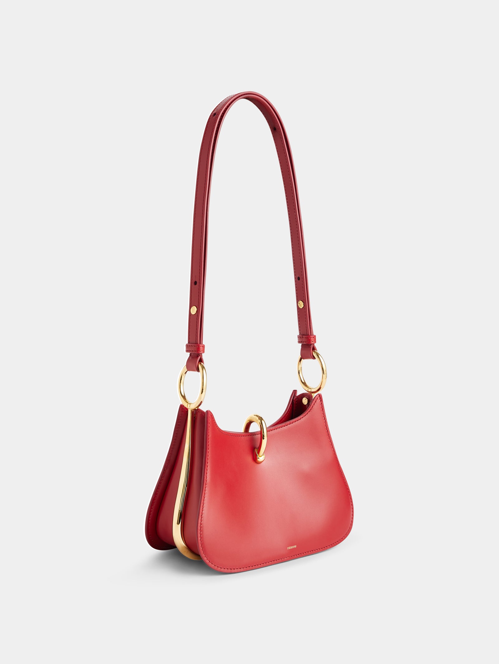 Small ring leather bag red position 3 - Image 3