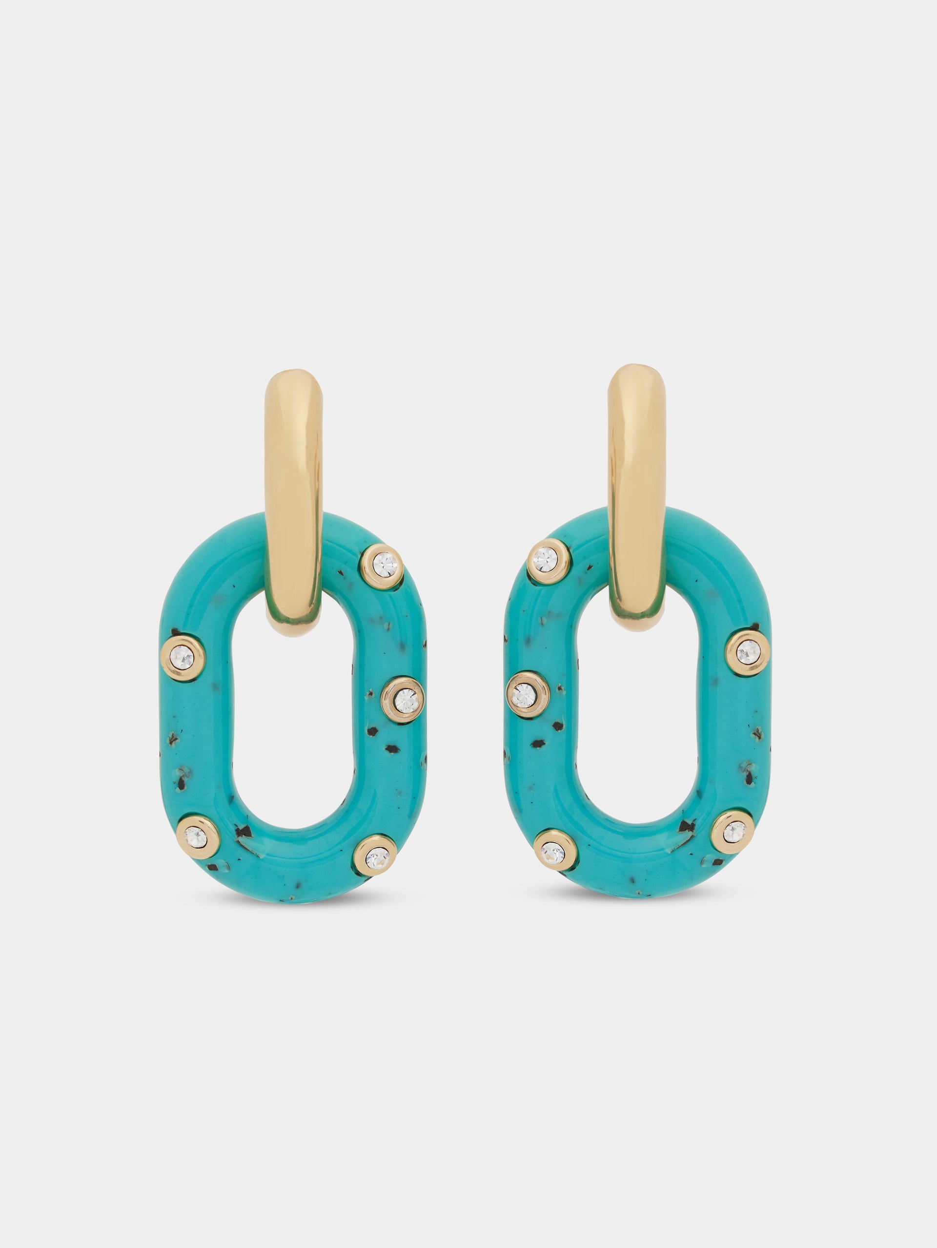 BLUE XL LINK OVERSIZED PALM SPRING EARRINGS