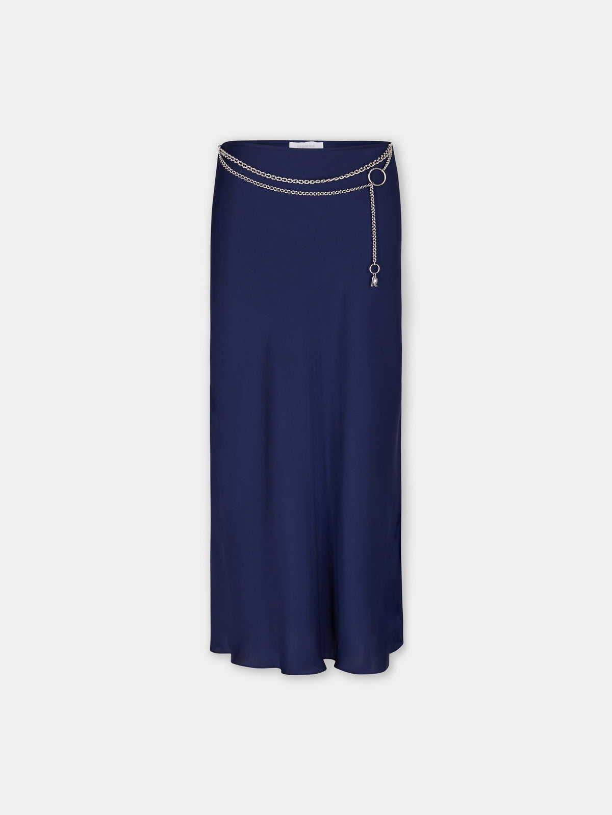 BLUE NAVY LONG SKIRT IN SATIN position 1