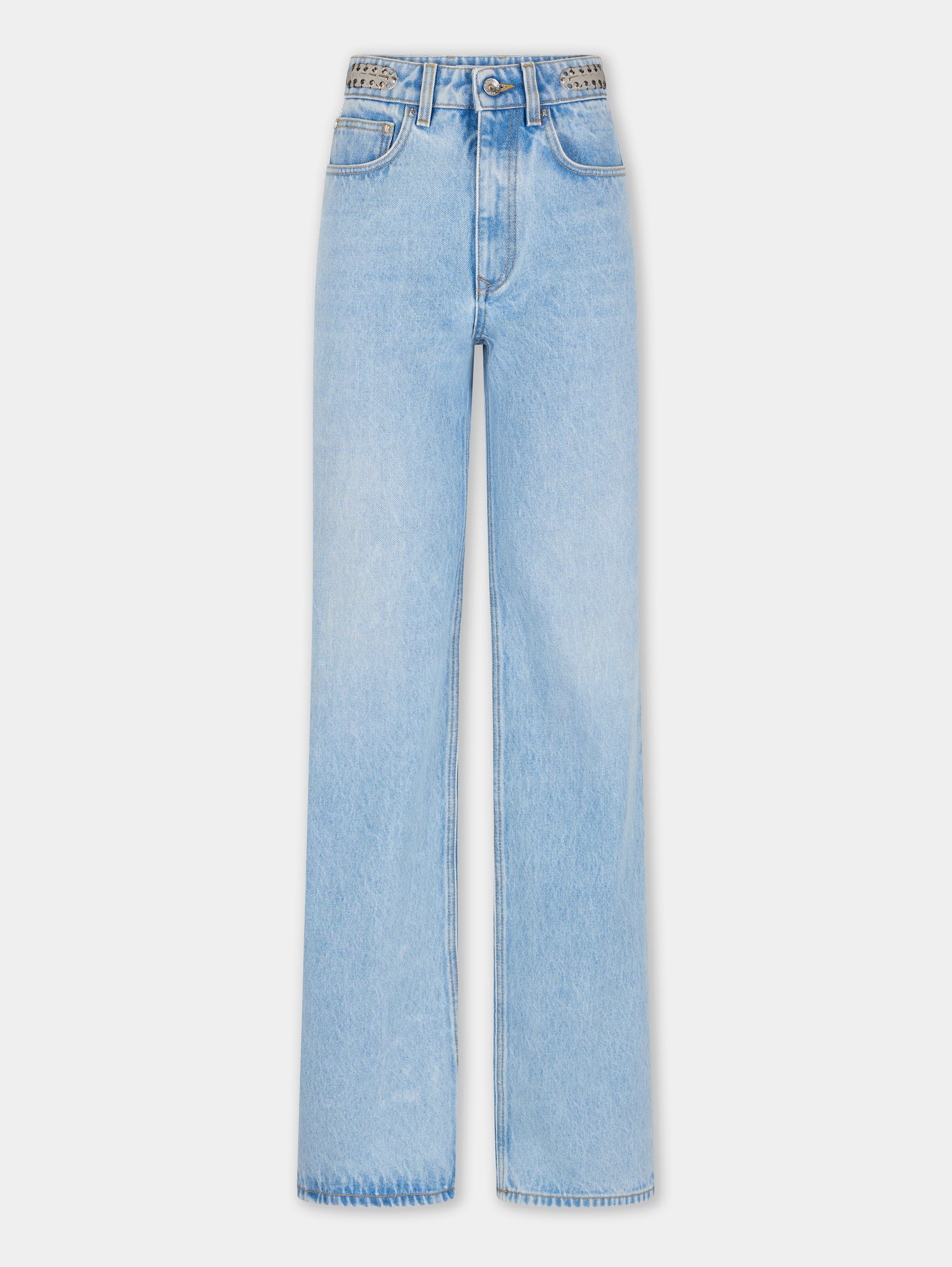 LIGHT BLUE BAGGY TROUSERS IN DENIM