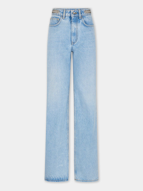 LIGHT BLUE BAGGY TROUSERS IN DENIM