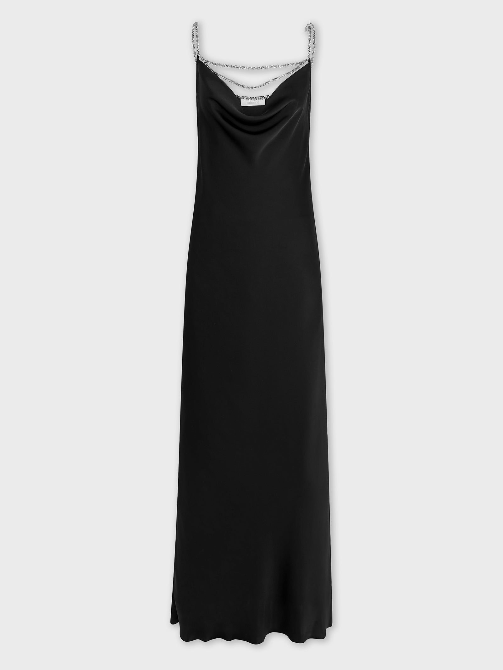 Long satin dress with chain details position 1 - Image 1