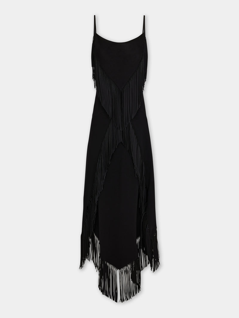 BLACK LONG DRESS IN CREPE