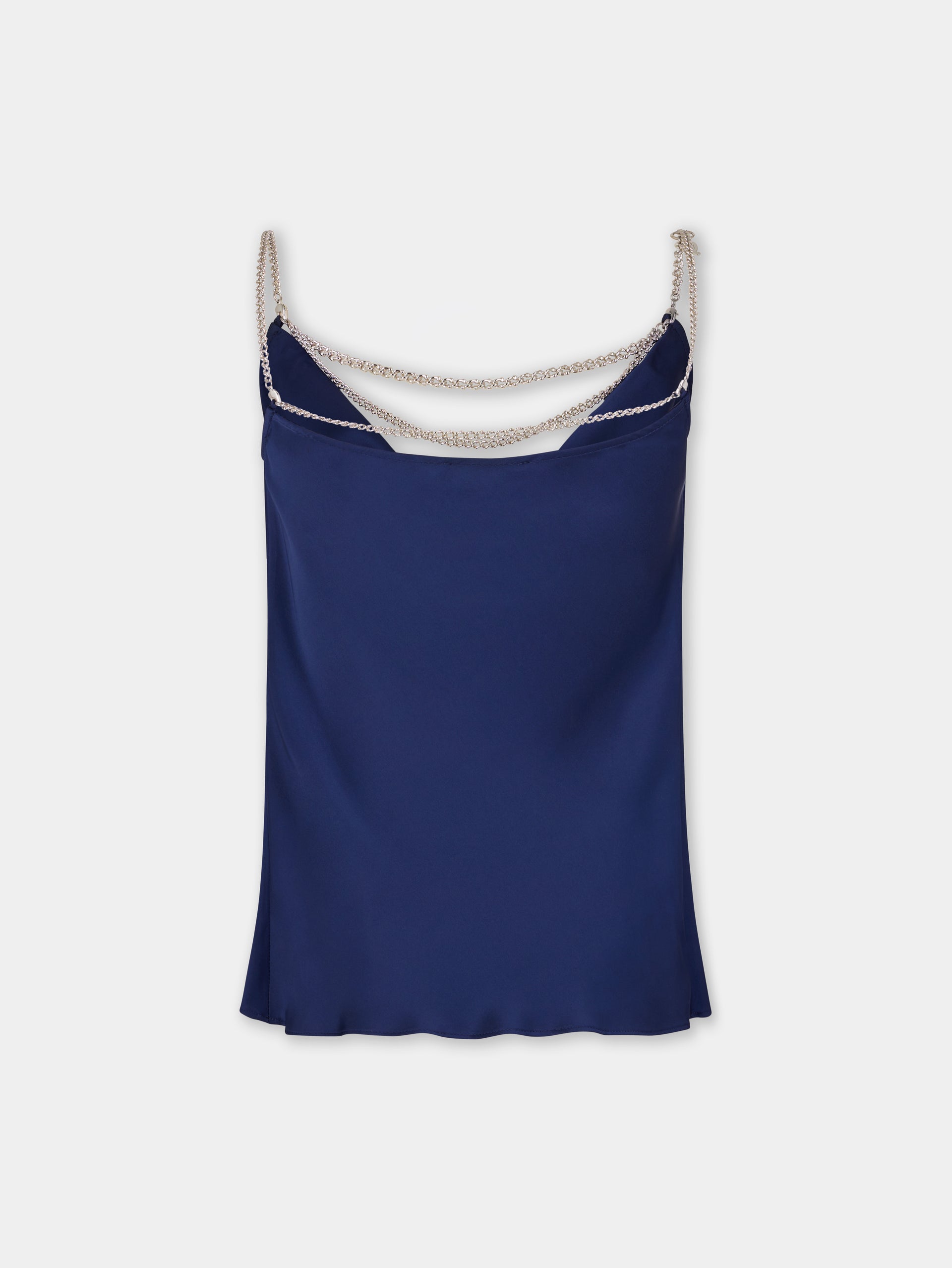 BLUE NAVY TANK TOP IN SATIN