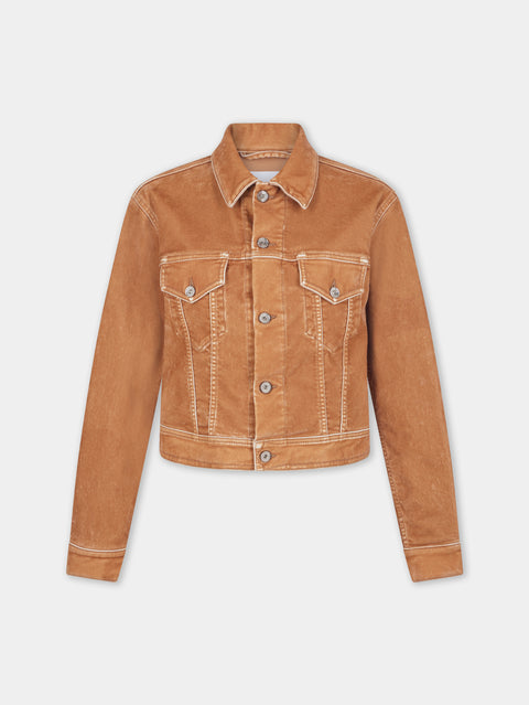 CARAMEL LONG-SLEEVED JACKET IN DENIM