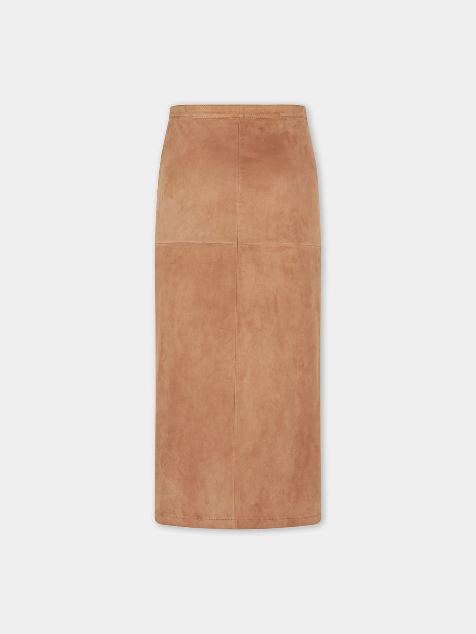 CARAMEL LONG DRAPED SKIRT IN LEATHER