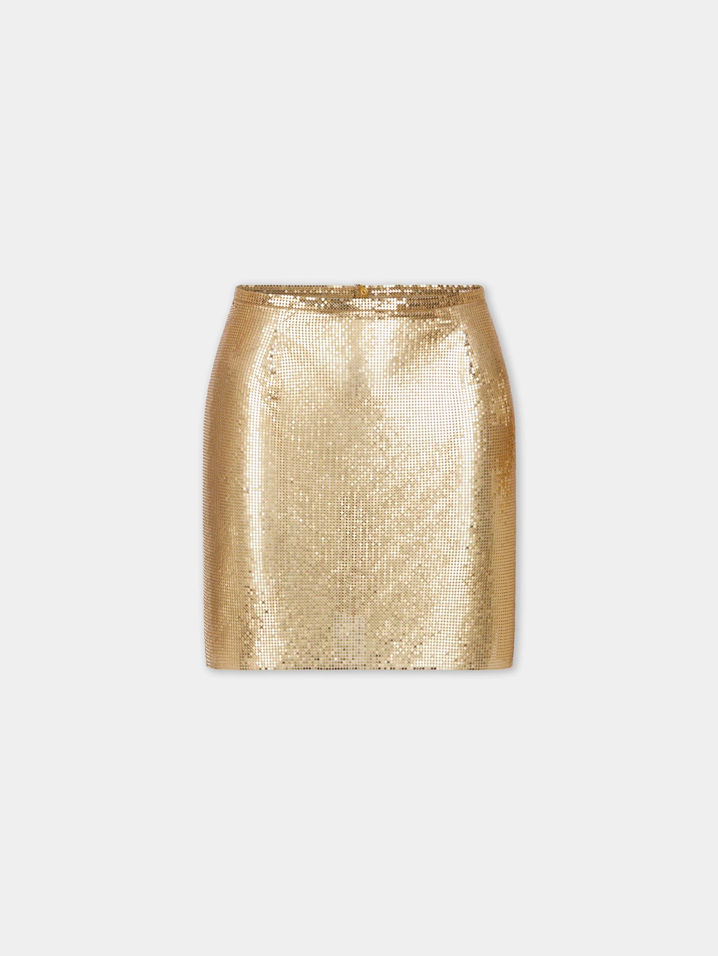 Gold mini skirt in mesh