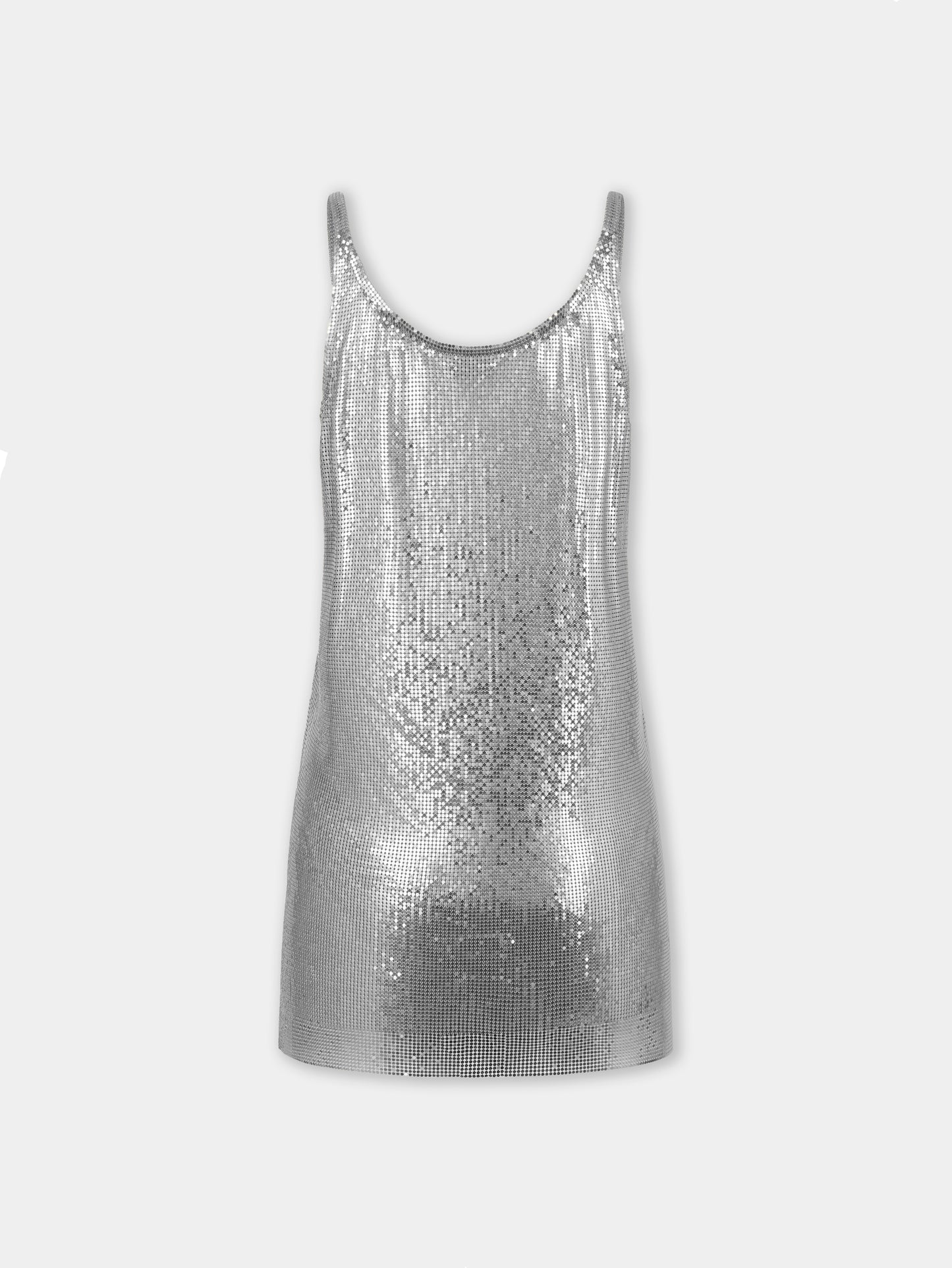 Silver tank top in mesh