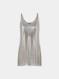 Silver tank top in mesh