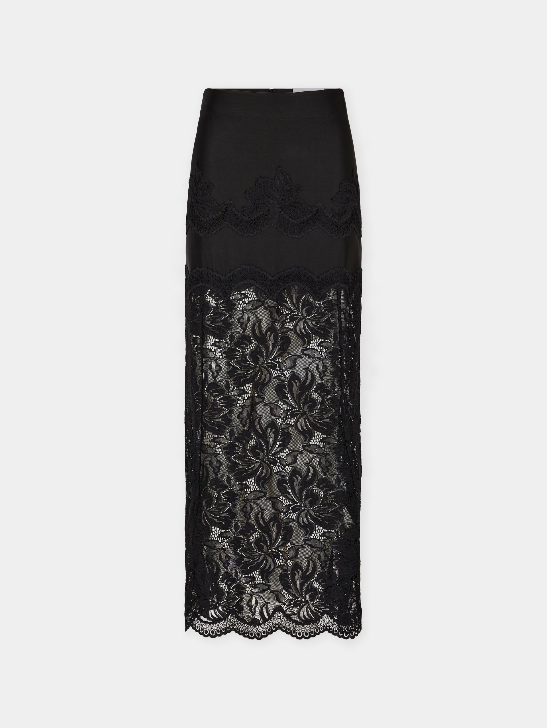 BLACK LONG SKIRT IN LACE