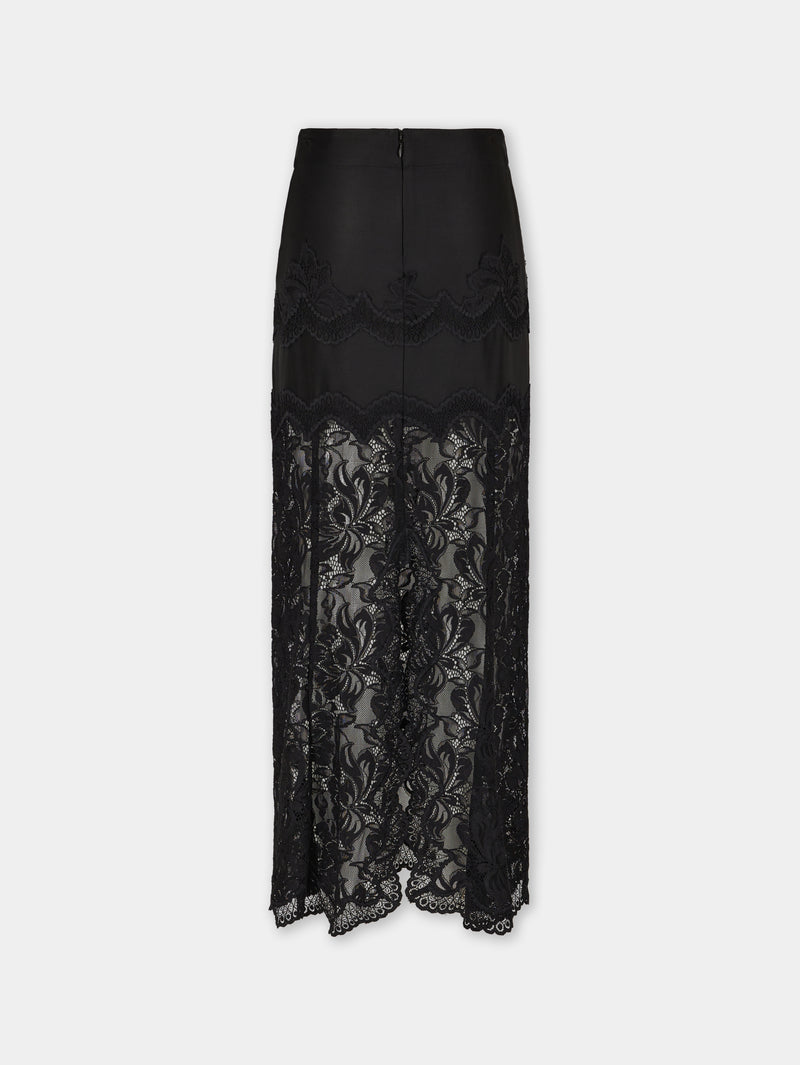 BLACK LONG SKIRT IN LACE