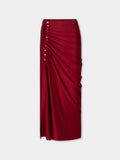 RED LONG DRAPED SKIRT IN JERSEY position 1