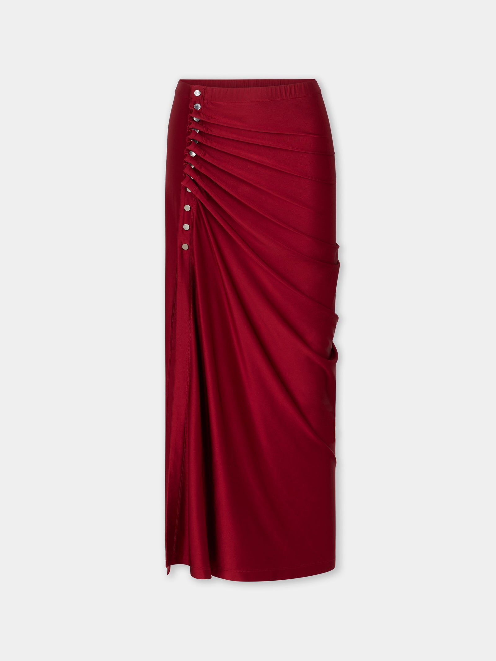 RED LONG DRAPED SKIRT IN JERSEY position 1 - Image 1