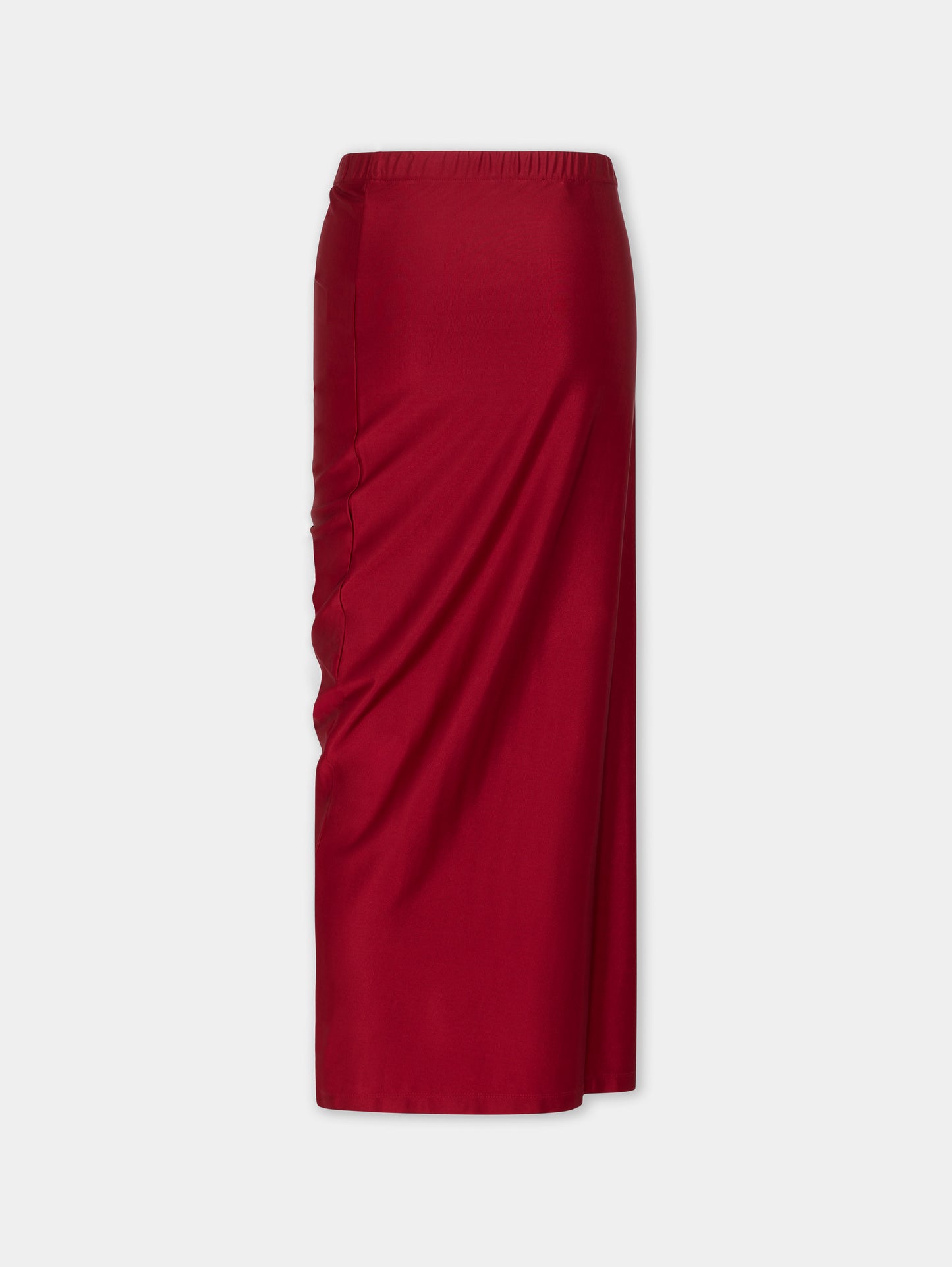 RED LONG DRAPED SKIRT IN JERSEY position 8