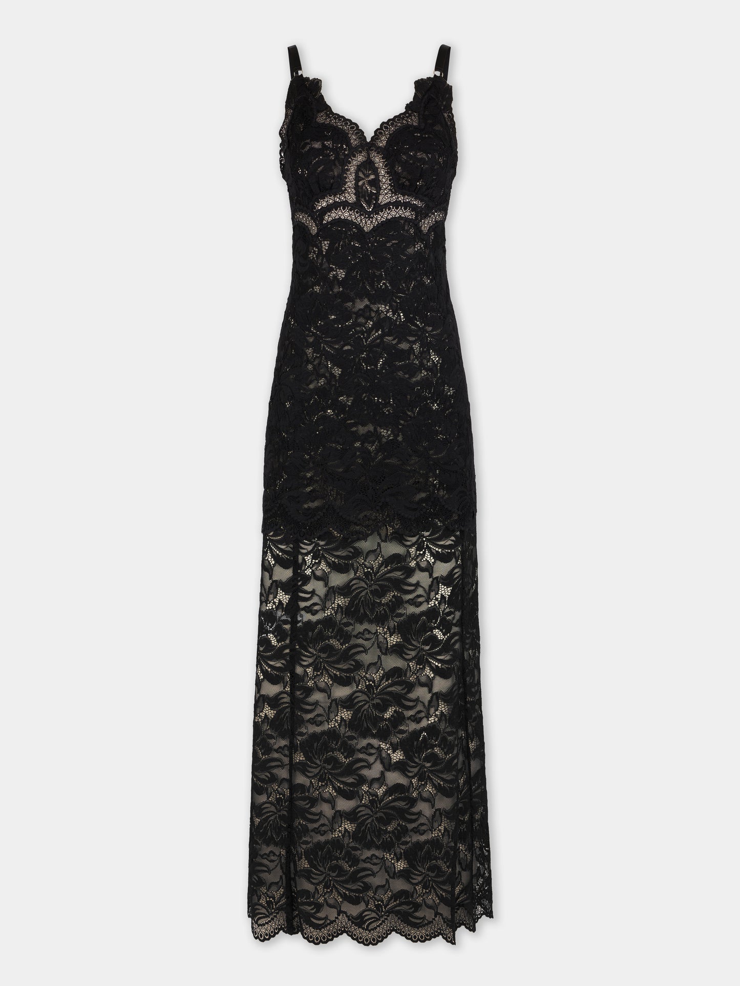 Black long dress in lace Rabanne Black long dress in lace Rabanne