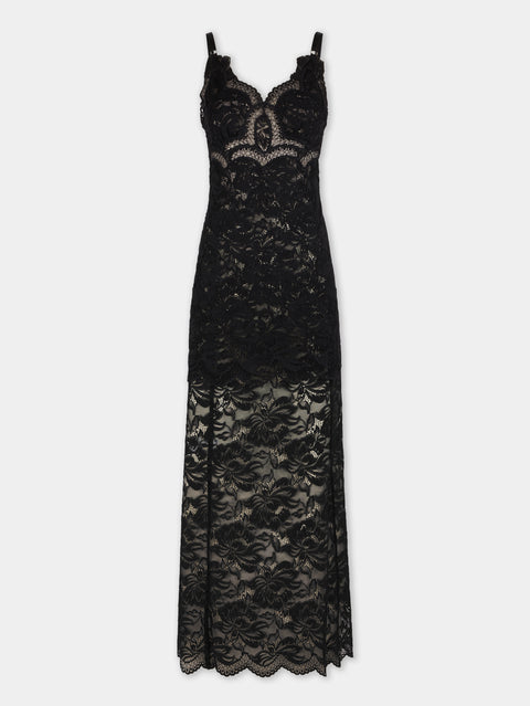 BLACK LONG DRESS IN LACE