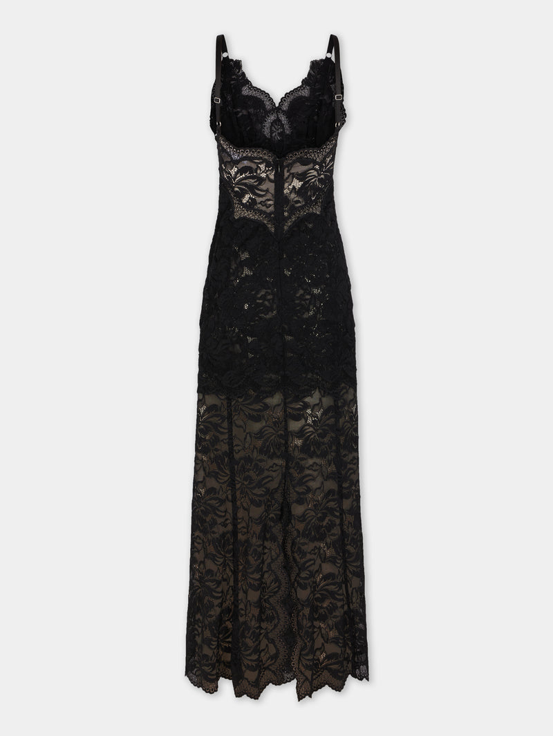 BLACK LONG DRESS IN LACE