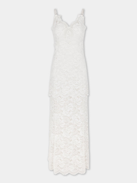 IVORY LONG DRESS IN LACE