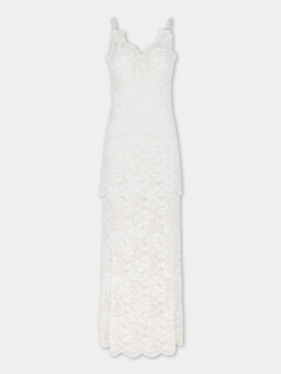 IVORY LONG DRESS IN LACE