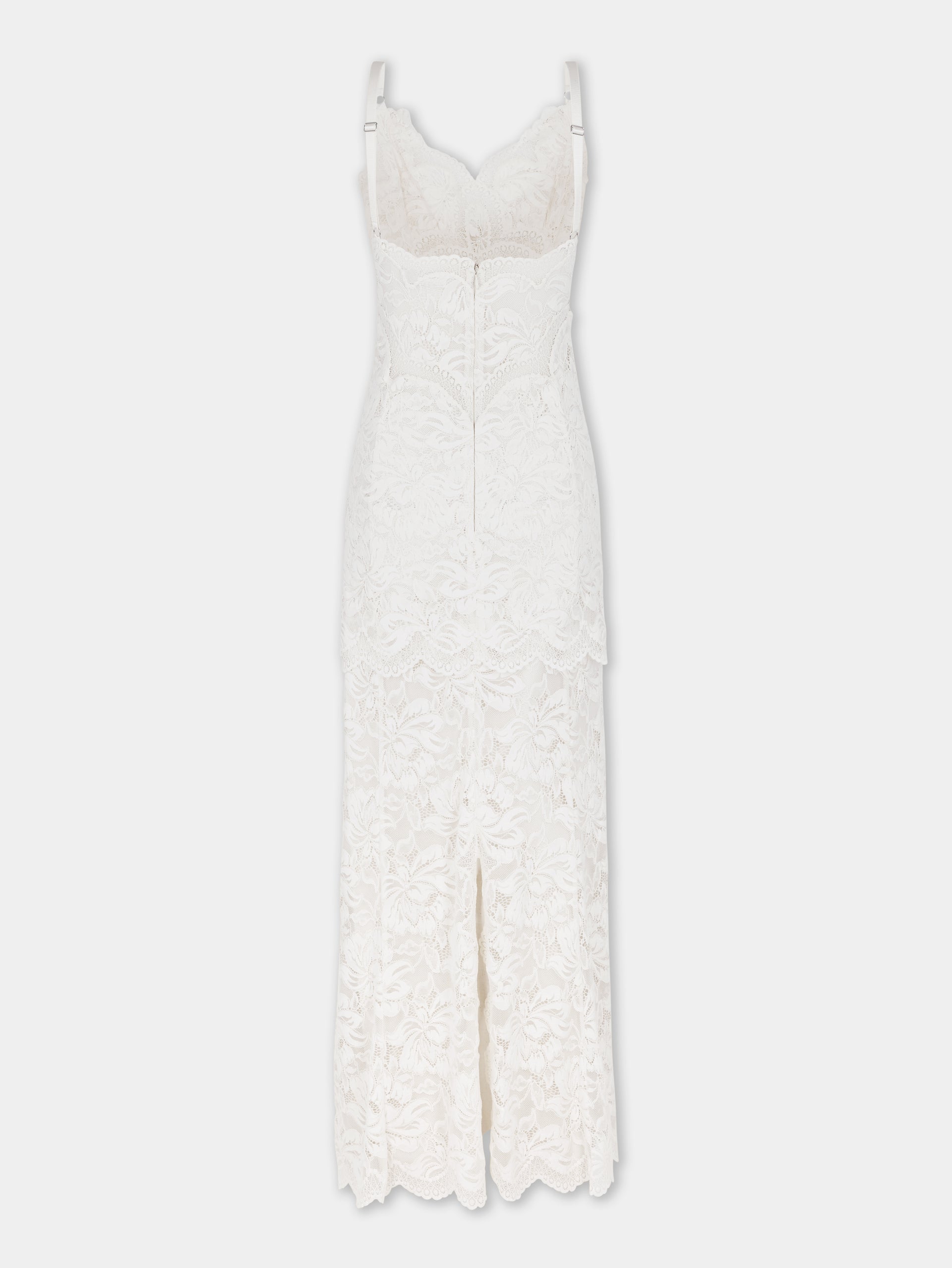 IVORY LONG DRESS IN LACE