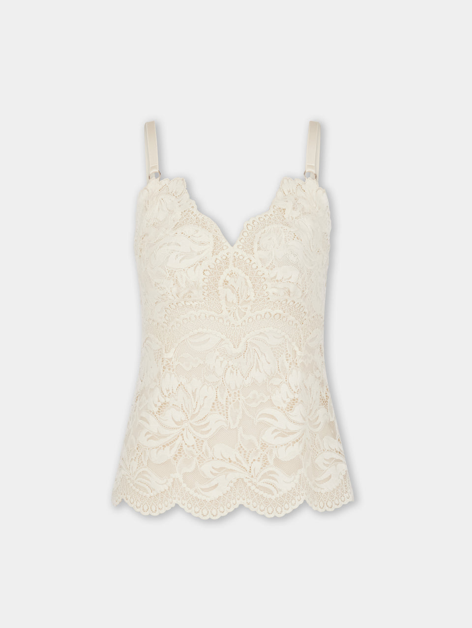 IVORY TANK TOP IN LACE