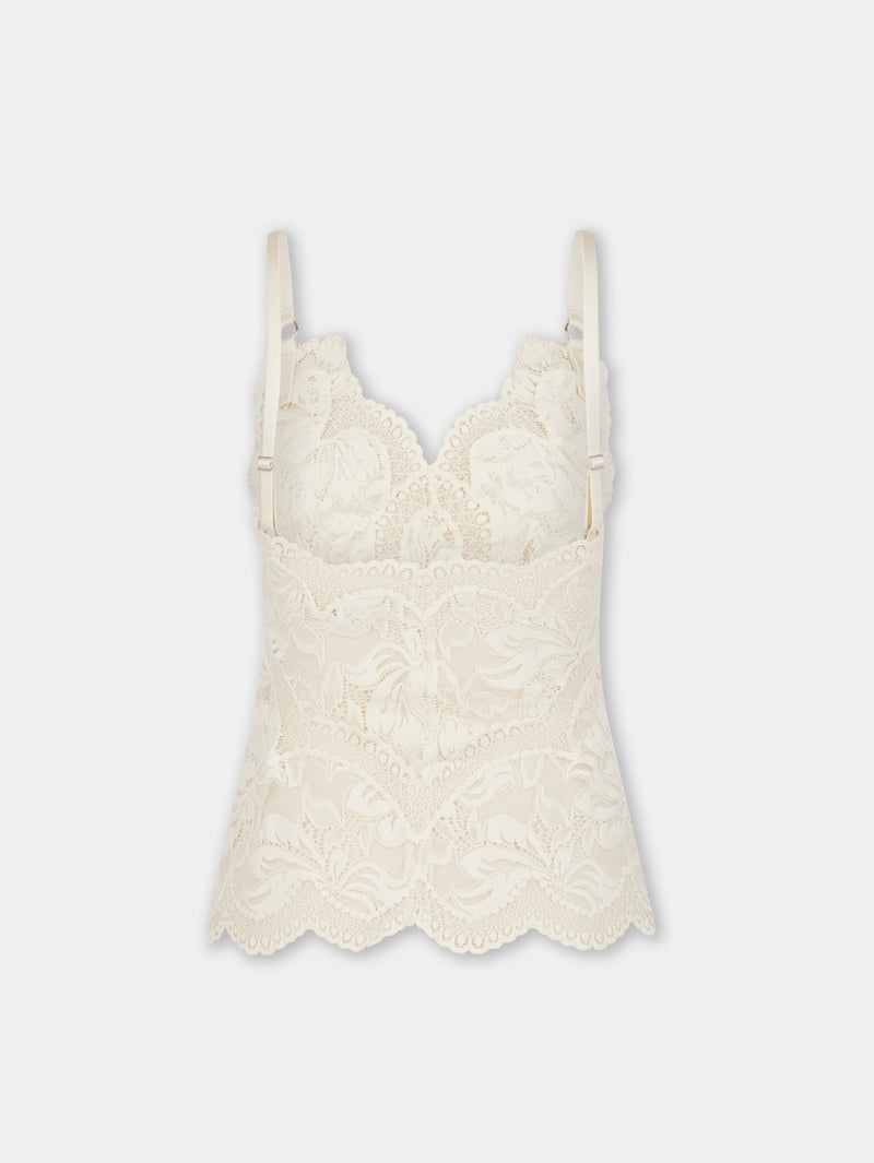 IVORY TANK TOP IN LACE