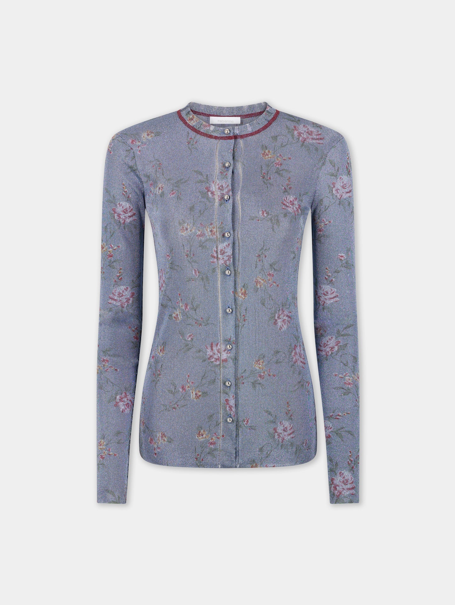 BLUE LONG-SLEEVED CARDIGAN IN LUREX VISCOSE KNIT position 1