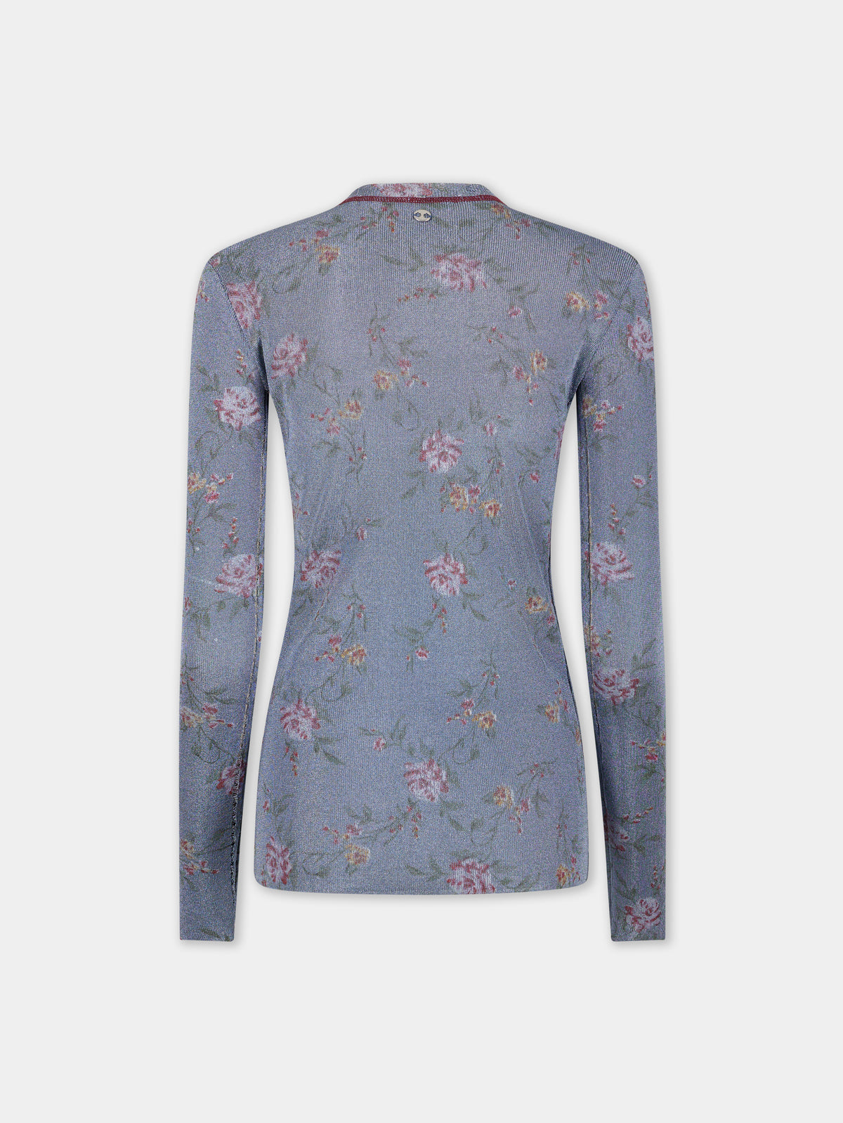 BLUE LONG-SLEEVED CARDIGAN IN LUREX VISCOSE KNIT position 7