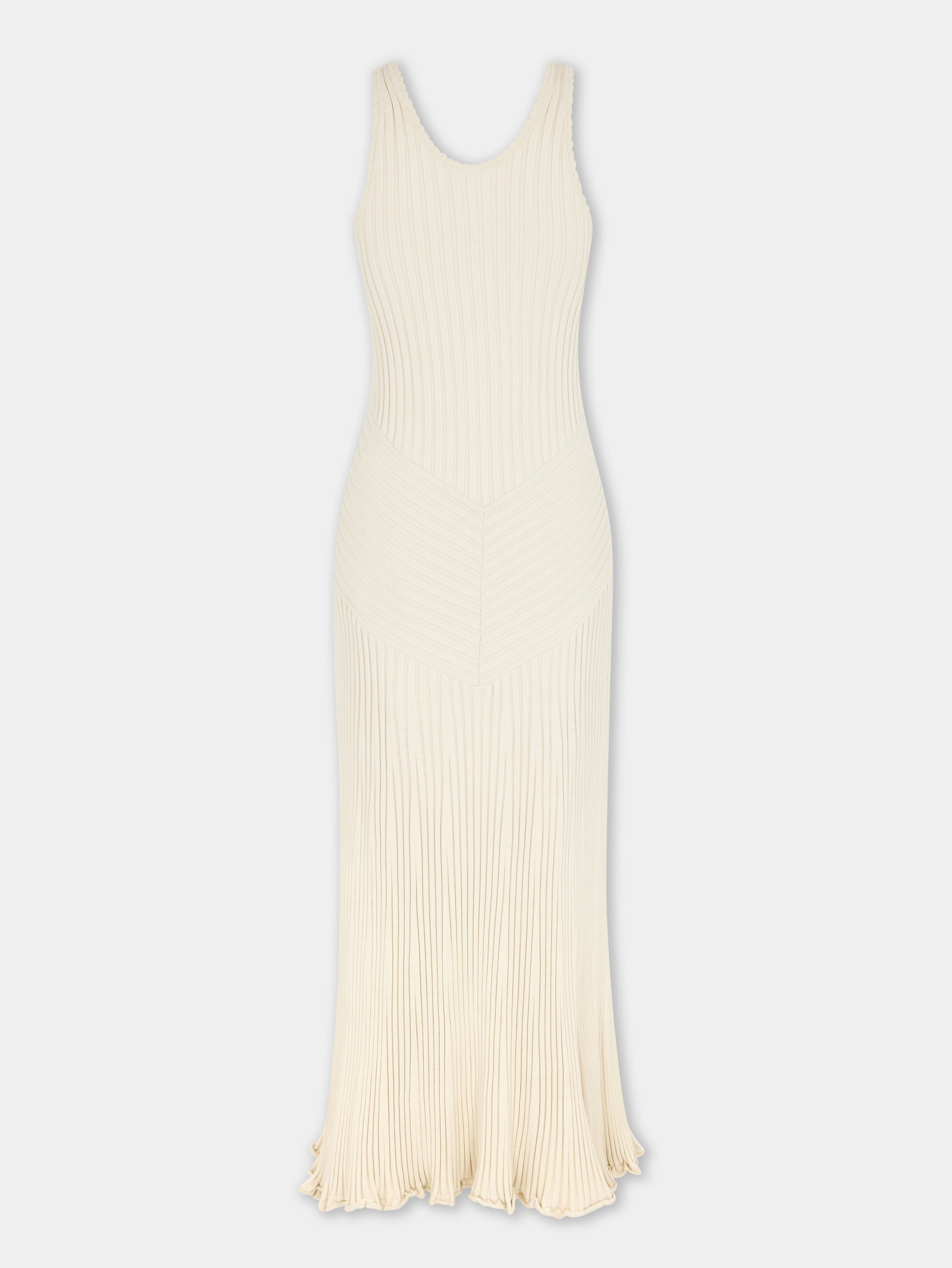 ECRU LONG DRESS IN VISCOSE KNIT