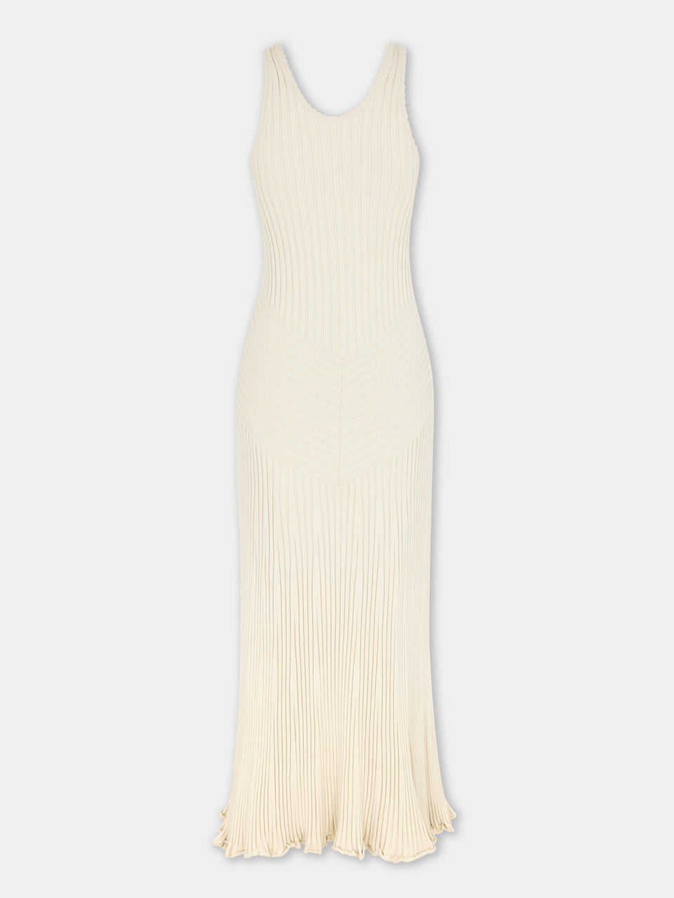 ECRU LONG DRESS IN VISCOSE KNIT