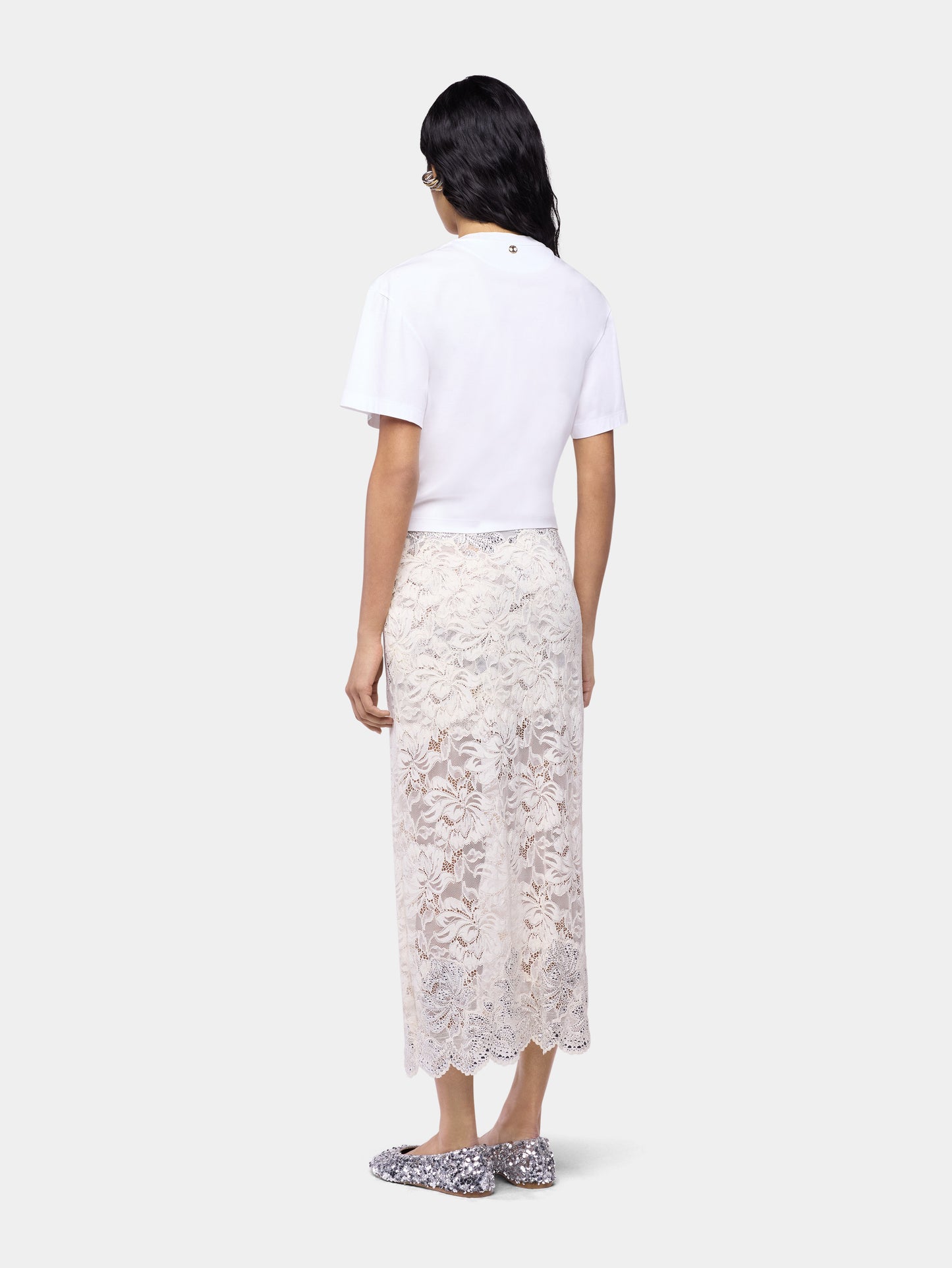 Midi skirt in lace