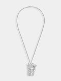 Ohmori x Rabanne chain necklace with silver lucky cat pendant