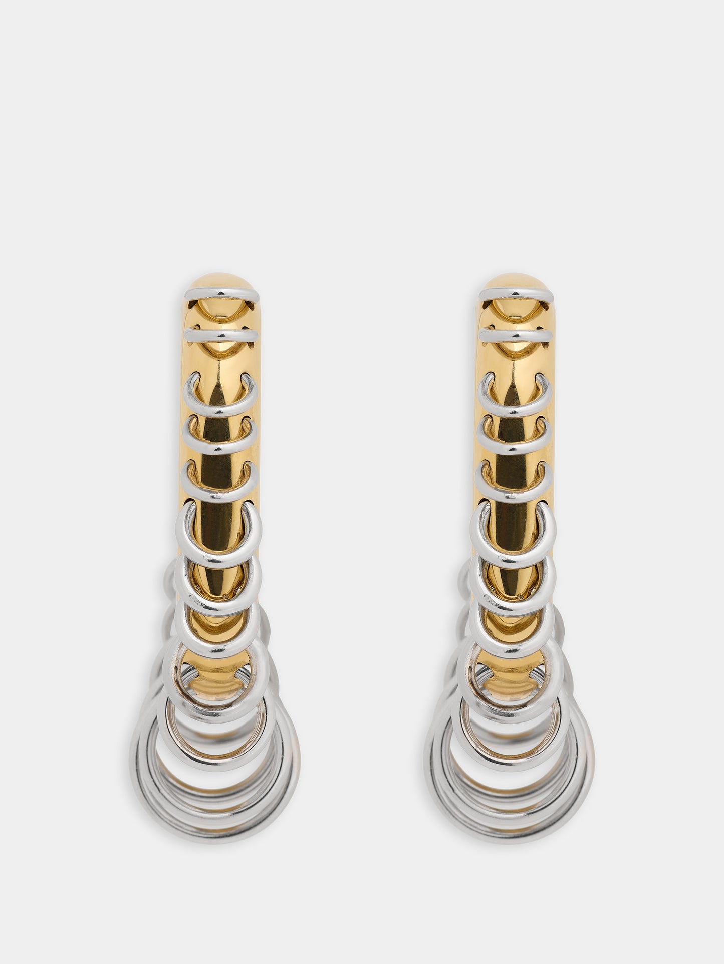 Boucles d'oreilles Punk XL Link bicolore or et argent 
