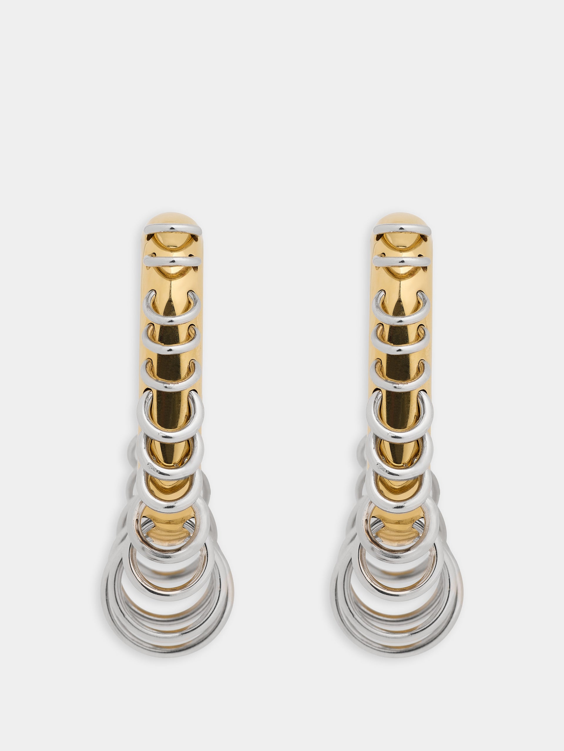 Boucles d'oreilles Punk XL Link bicolore or et argent 