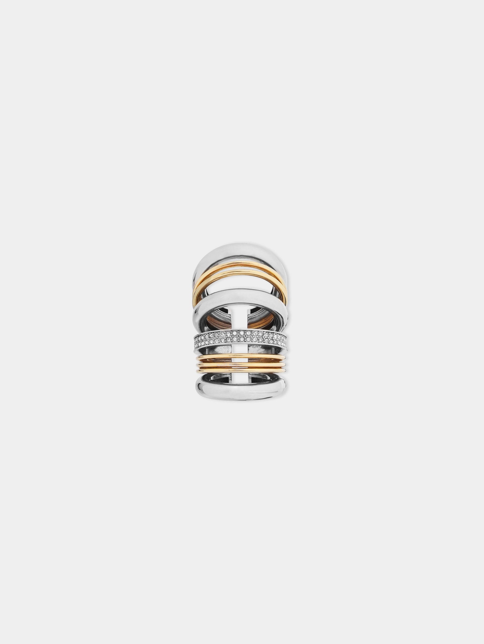 Punk ear cuff in bicolor silver and gold - Image 1