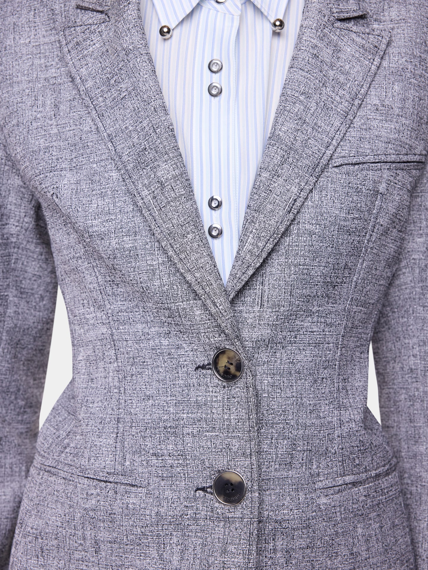 Tailored blazer jacket in heather grey wool