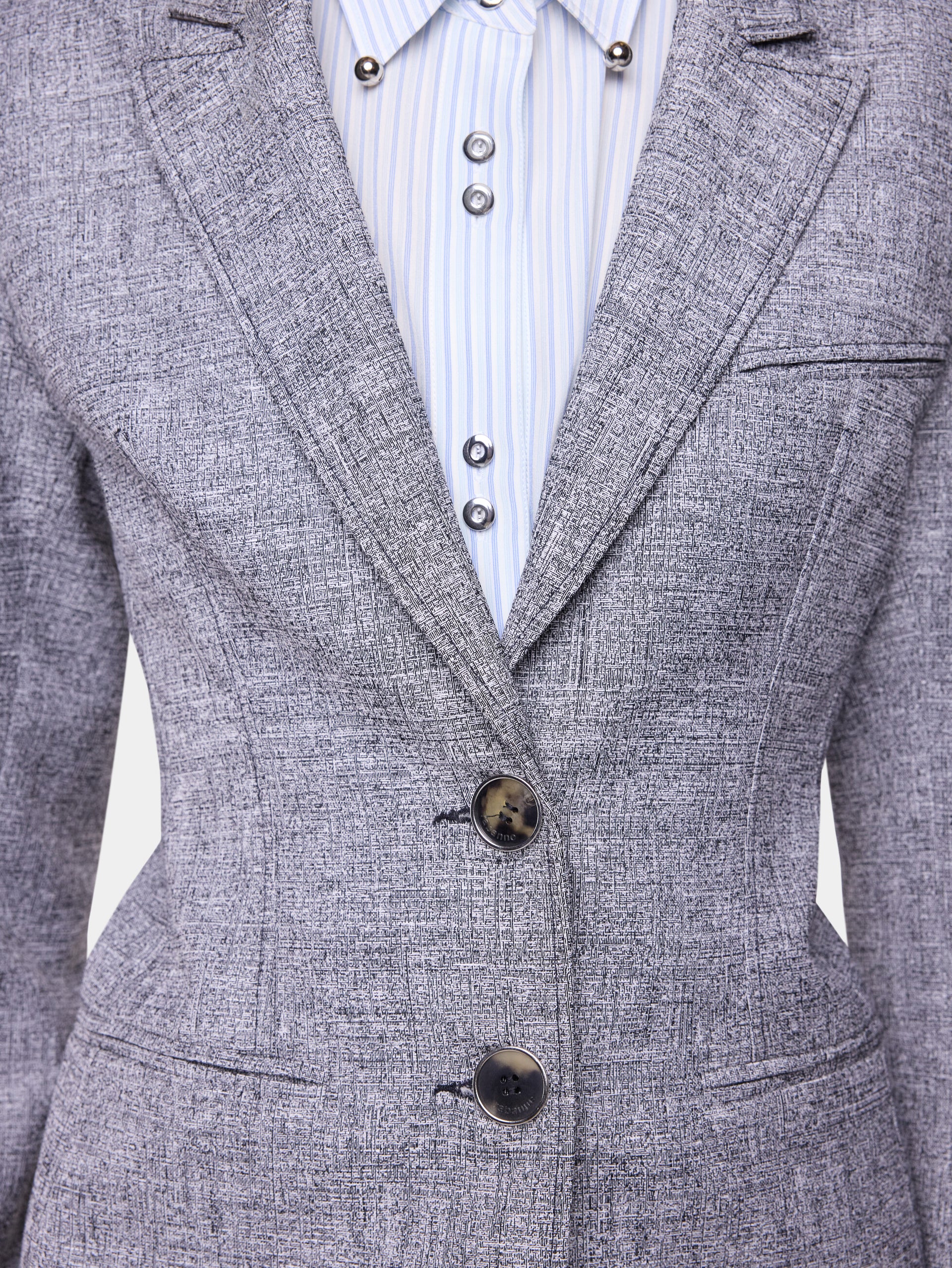 Tailored blazer jacket in heather grey wool