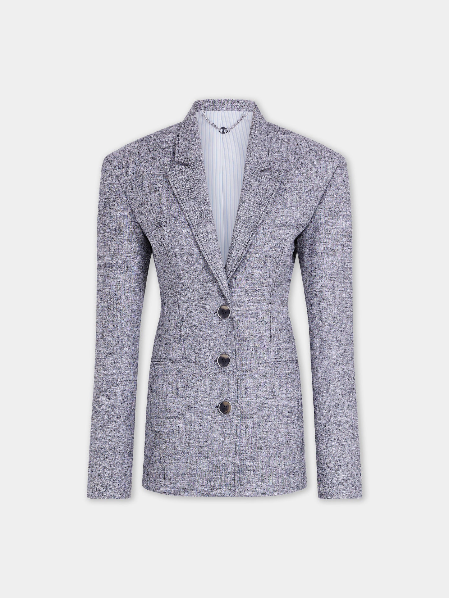 Tailored blazer jacket in heather grey wool
