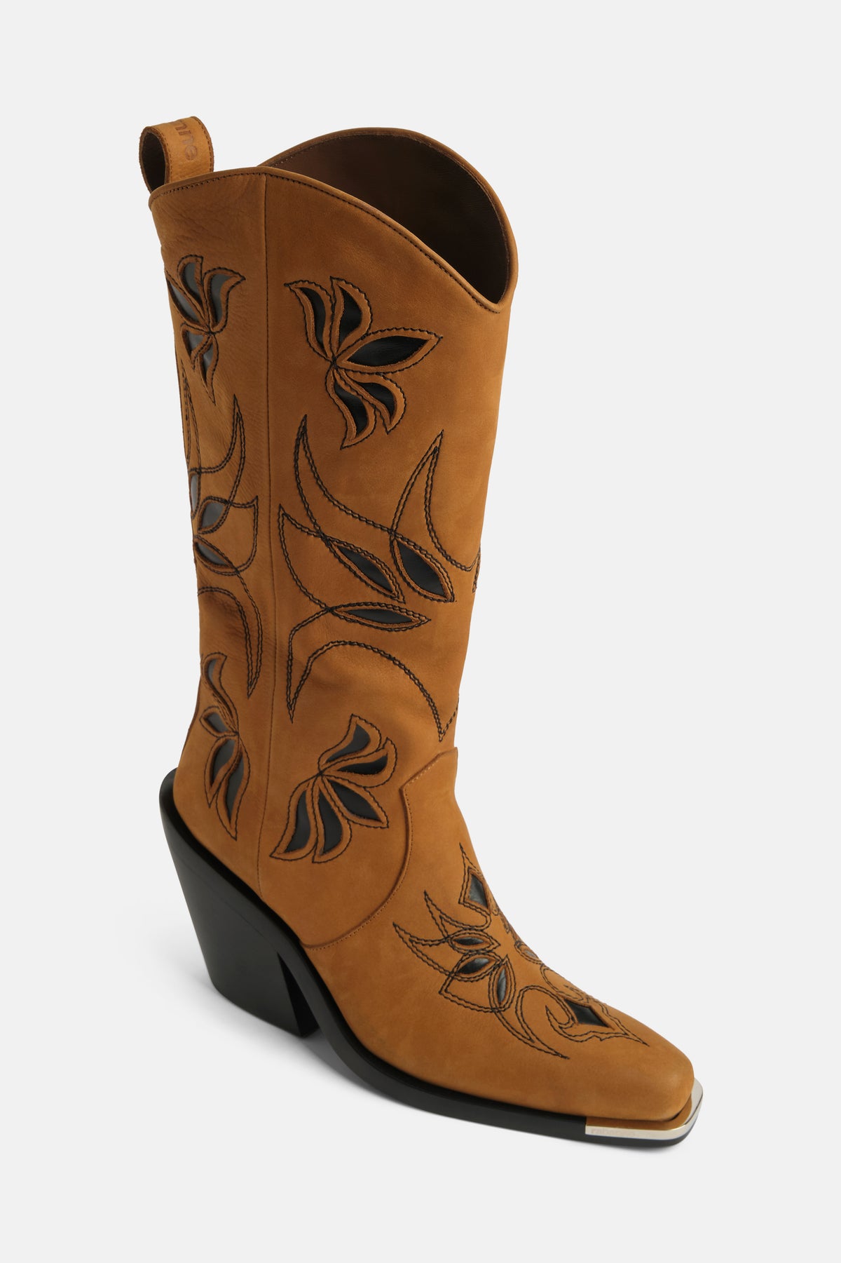 Santiag boots in camel nubuck leather with cut-out detailing - Image 2